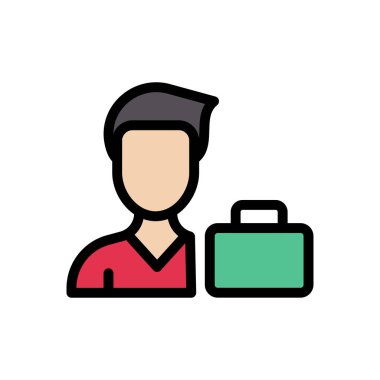 işadamı vektörü düz renk simgesi