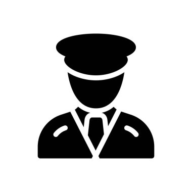 polis sembolü düz renk simgesi