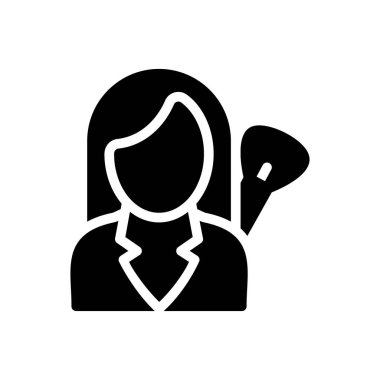 güzellik uzmanı kabartması düz renk simgesi