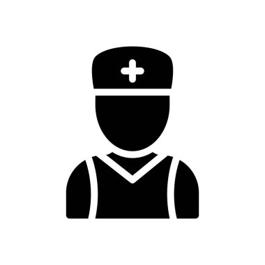 erkek hasta kabartma düz renk simgesi