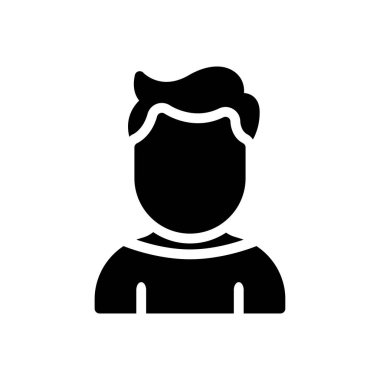 Man glyph düz renk simgesi