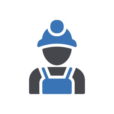 işçi vektör renk simgesi