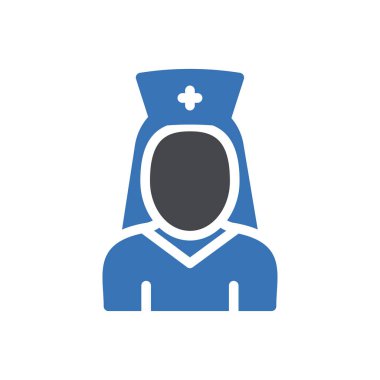 hemşire vektör renk simgesi