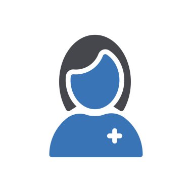 kadın hasta vektör renk simgesi