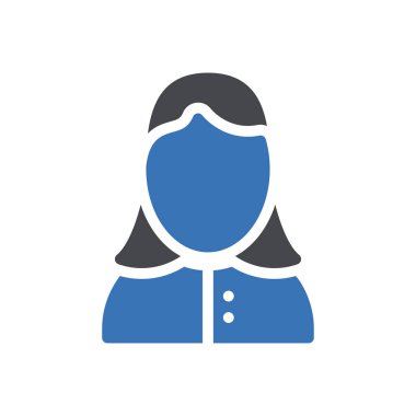 kız vektör renk simgesi