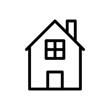 ev pencere vektörü ince çizgi simgesi