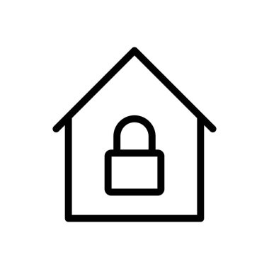 ev kilidi vektör ince çizgi simgesi