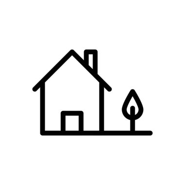 ev vektörü ince çizgi simgesi