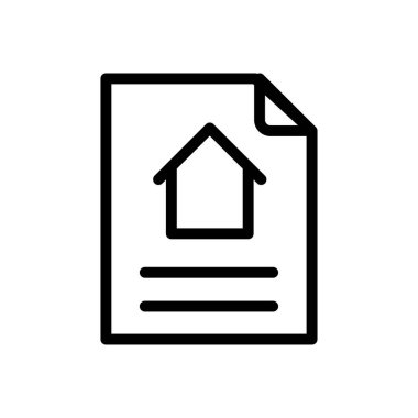 ev belgesi vektörü ince çizgi simgesi