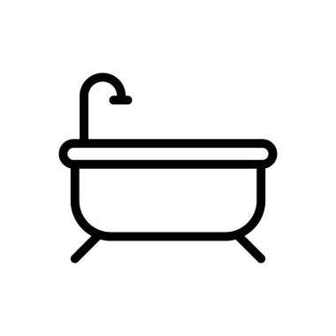 Küvet vektörü ince çizgi simgesi