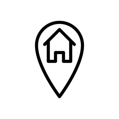 ev konumu vektörü ince çizgi simgesi