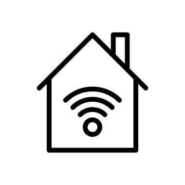 ev wifi vektör ince çizgi simgesi