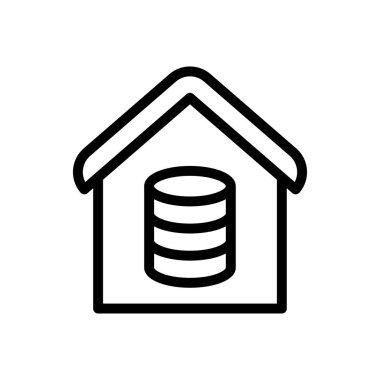 veritabanı vektörü ince çizgi simgesi