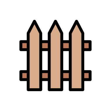 çit vektörü düz renk simgesi