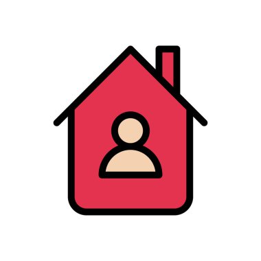 aile evi vektörü düz renk simgesi