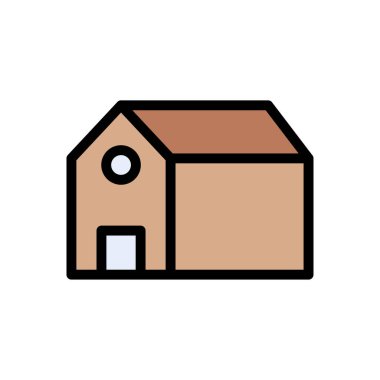 ev vektörü düz renk simgesi