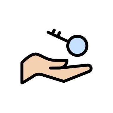 ev anahtarı vektör düz renk simgesi