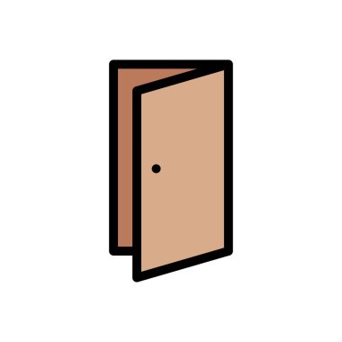 ev kapısı vektör düz renk simgesi
