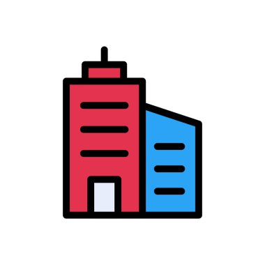 Otel vektörü düz renk simgesi