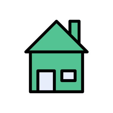 ev vektörü düz renk simgesi