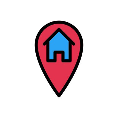 ev konumu vektör düz renk simgesi