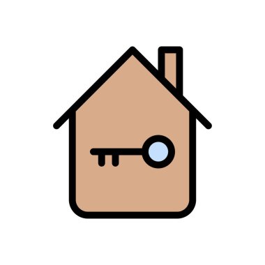 ev kilidi vektör düz renk simgesi