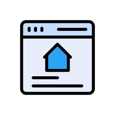 Web sayfası ev vektörü düz renk simgesi