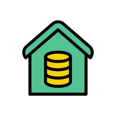 veritabanı vektörü düz renk simgesi