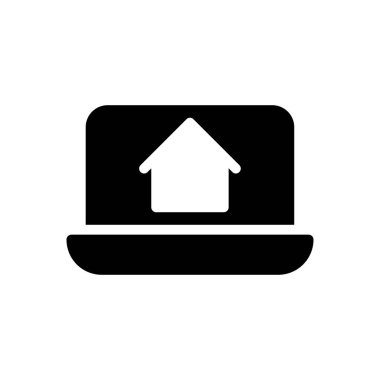 çevrimiçi ev vektör düz simgesi