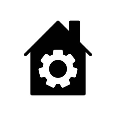 ev ayarlama vektörü düz simgesi