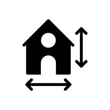 ev planı vektör glifinin düz simgesi