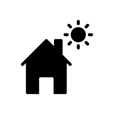 ev güneş vektör simgesi düz simge
