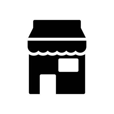 dükkan vektörü simgesi düz simgesi