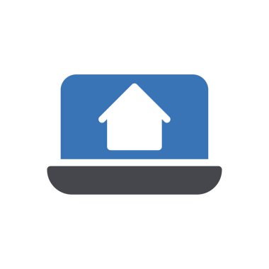 çevrimiçi ev vektörü renk simgesi