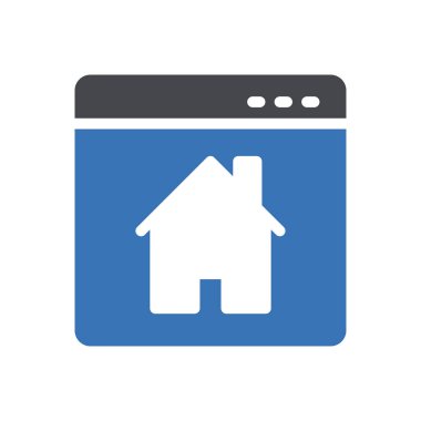 Web sayfası emlak vektörü renk simgesi