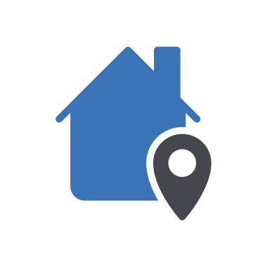 ev konumu vektör renk simgesi