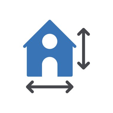 ev planı vektör glifinin renk simgesi