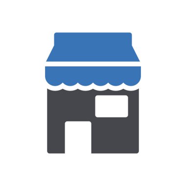 dükkan vektörü renk simgesi