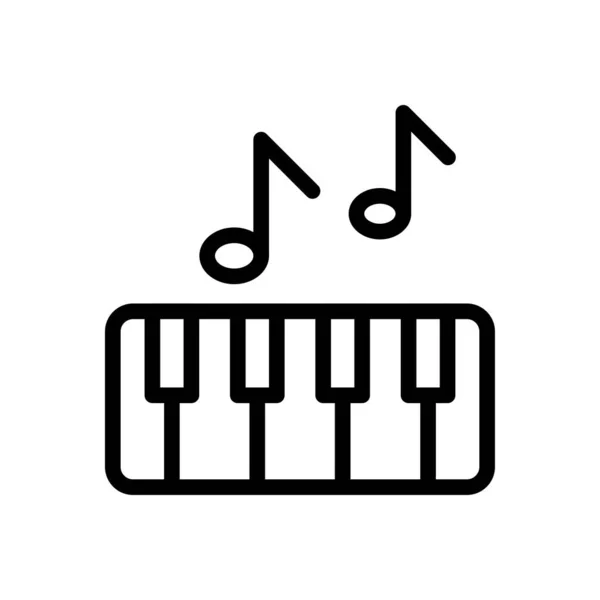 Piano Tegels Vector Dunne Lijn Pictogram — Stockvector