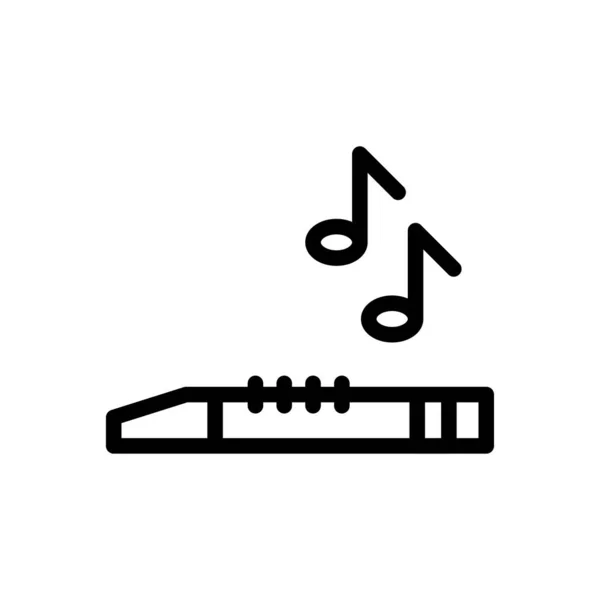 Flute Music Vector Thin Line Icon — Stock Vector