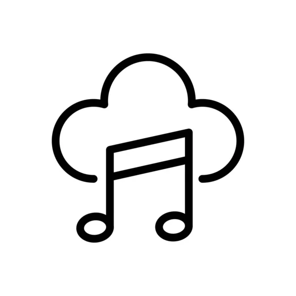 Nube Vector Música Delgada Línea Icono — Vector de stock