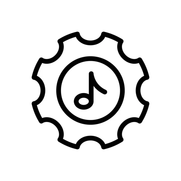 Music Setting Vector Thin Line Icon — Stock Vector