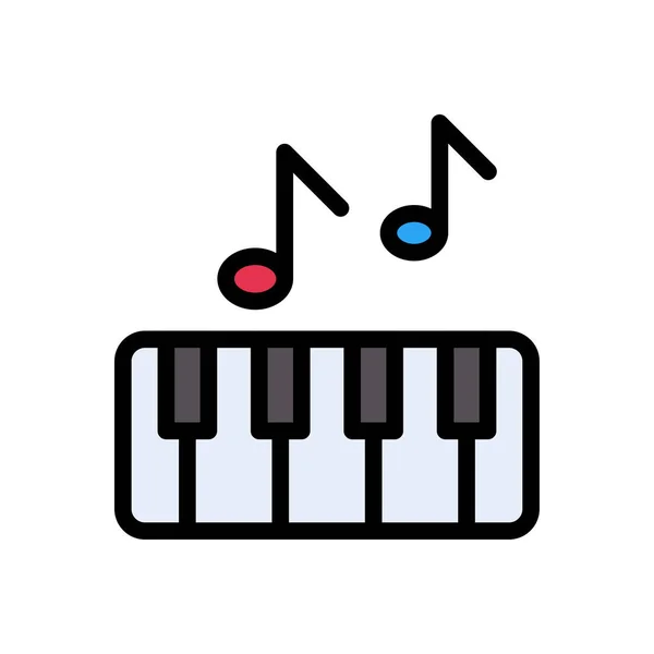 Piano Tegels Vector Vlakke Kleur Pictogram — Stockvector