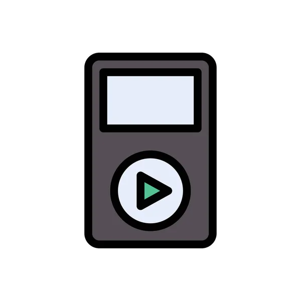 Mp3 Vector Platte Kleur Pictogram — Stockvector