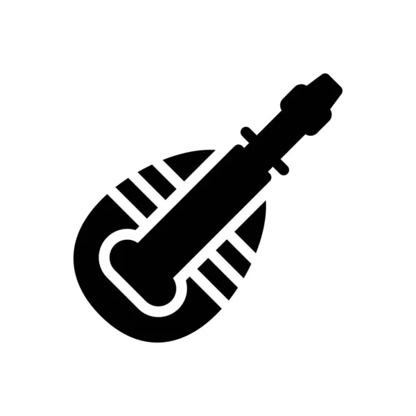 Gitarre Vektor Glyphen Flaches Symbol — Stockvektor