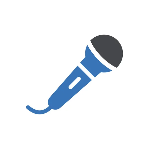 Mic Vector Glyph Kleur Pictogram — Stockvector