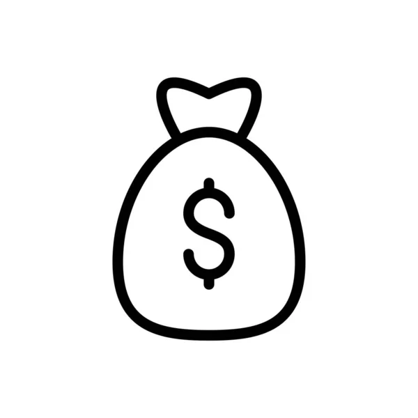 Δολάριο Τσάντα Διάνυσμα Λεπτή Γραμμή Εικονίδιο — Διανυσματικό Αρχείο
