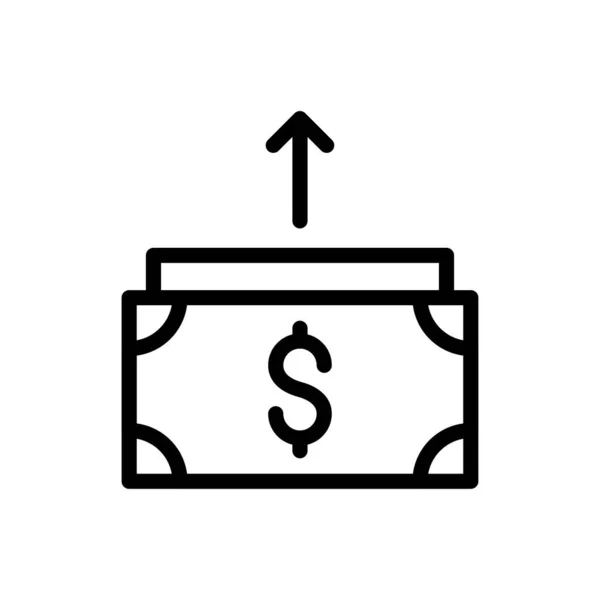 Dollar Cash Vecteur Mince Ligne Icône — Image vectorielle