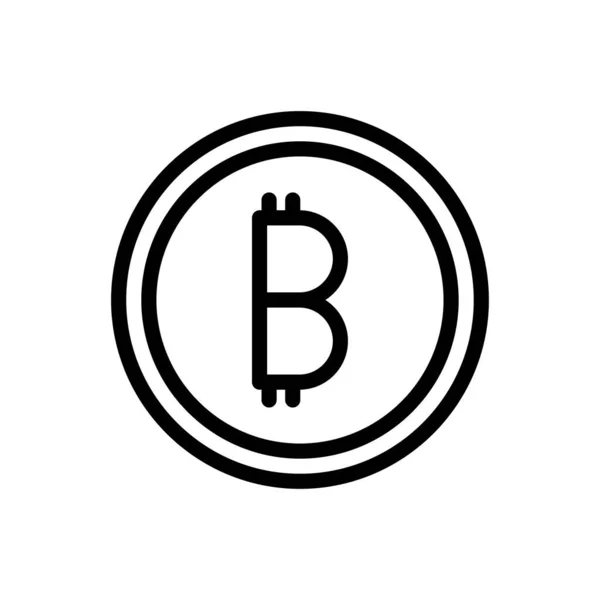 Bitcoin Vektor Vékony Vonal Ikon — Stock Vector