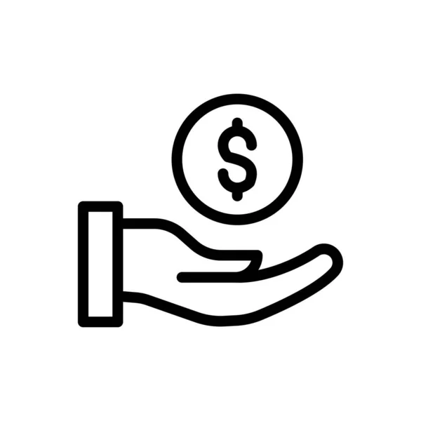 Dollar Pay Vector Thin Line Icon — Stock Vector